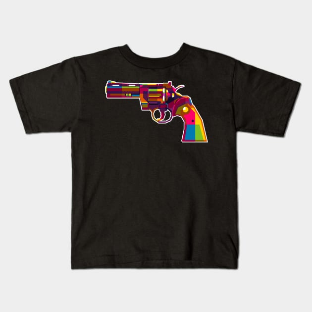 Python Handgun Kids T-Shirt by wpaprint